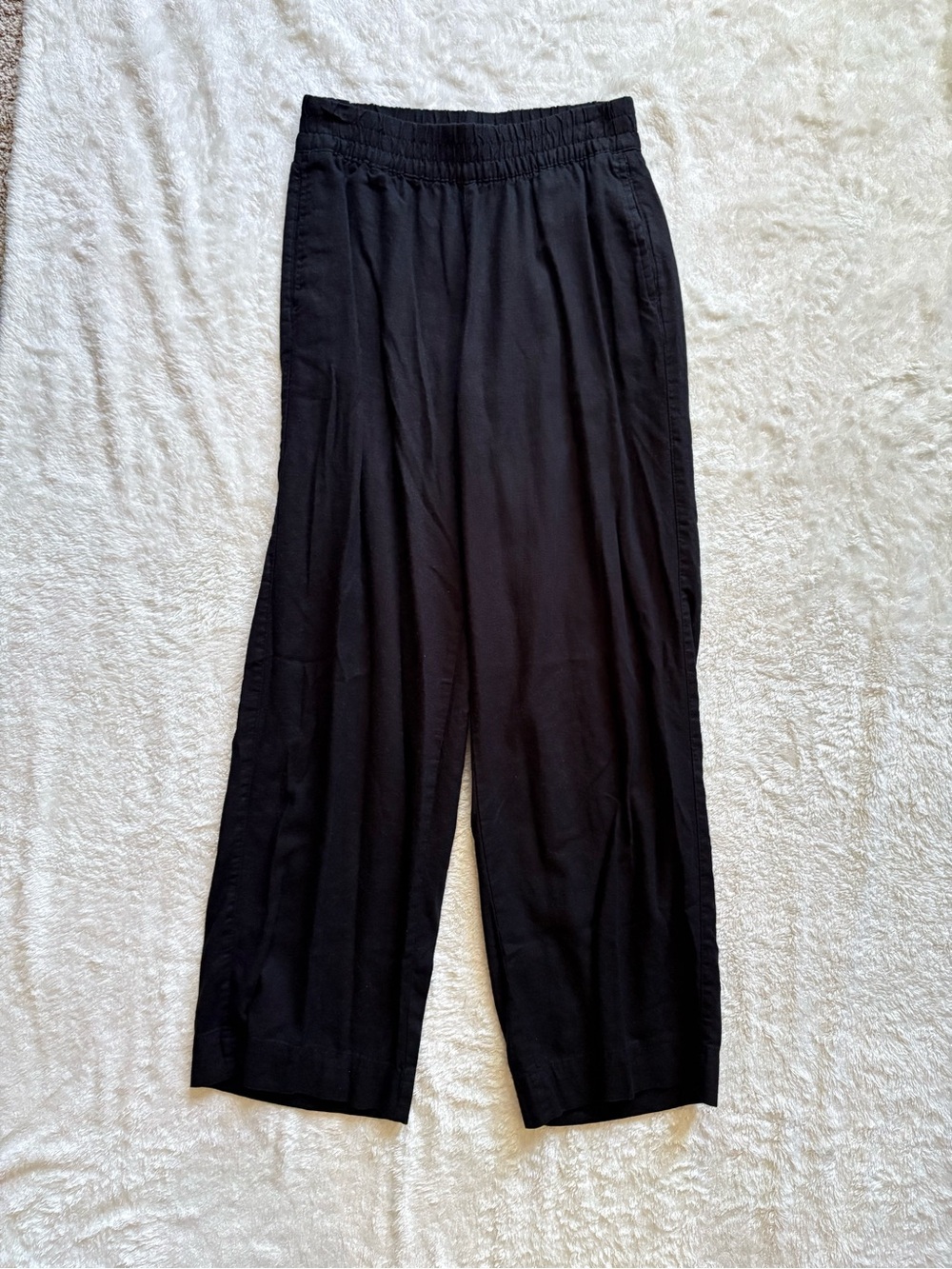 Old Navy Black Linen Blend Wide Leg Pants
